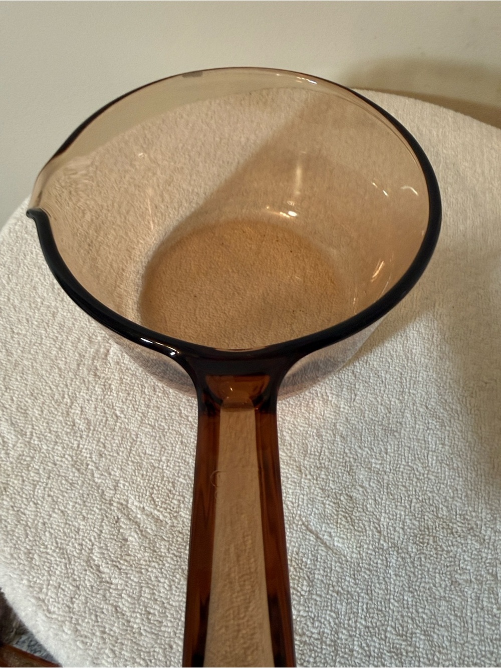 Vintage Amber Corningware Glass Saucepan with pour spout Visions